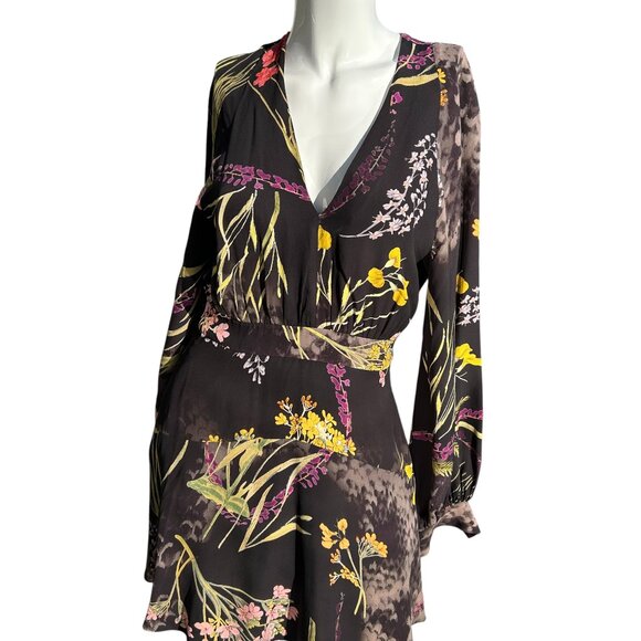 Reiss Kiera Dress Black Floral Fall 2 Days of Our Lives TV Wardrobe Stephanie - Picture 1 of 5